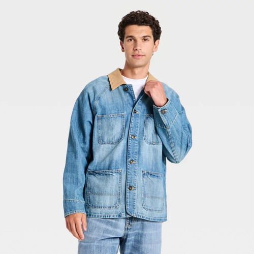 Men denim chore jacket - chore,