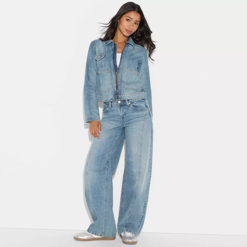 Women denim utility jacket - jacket,